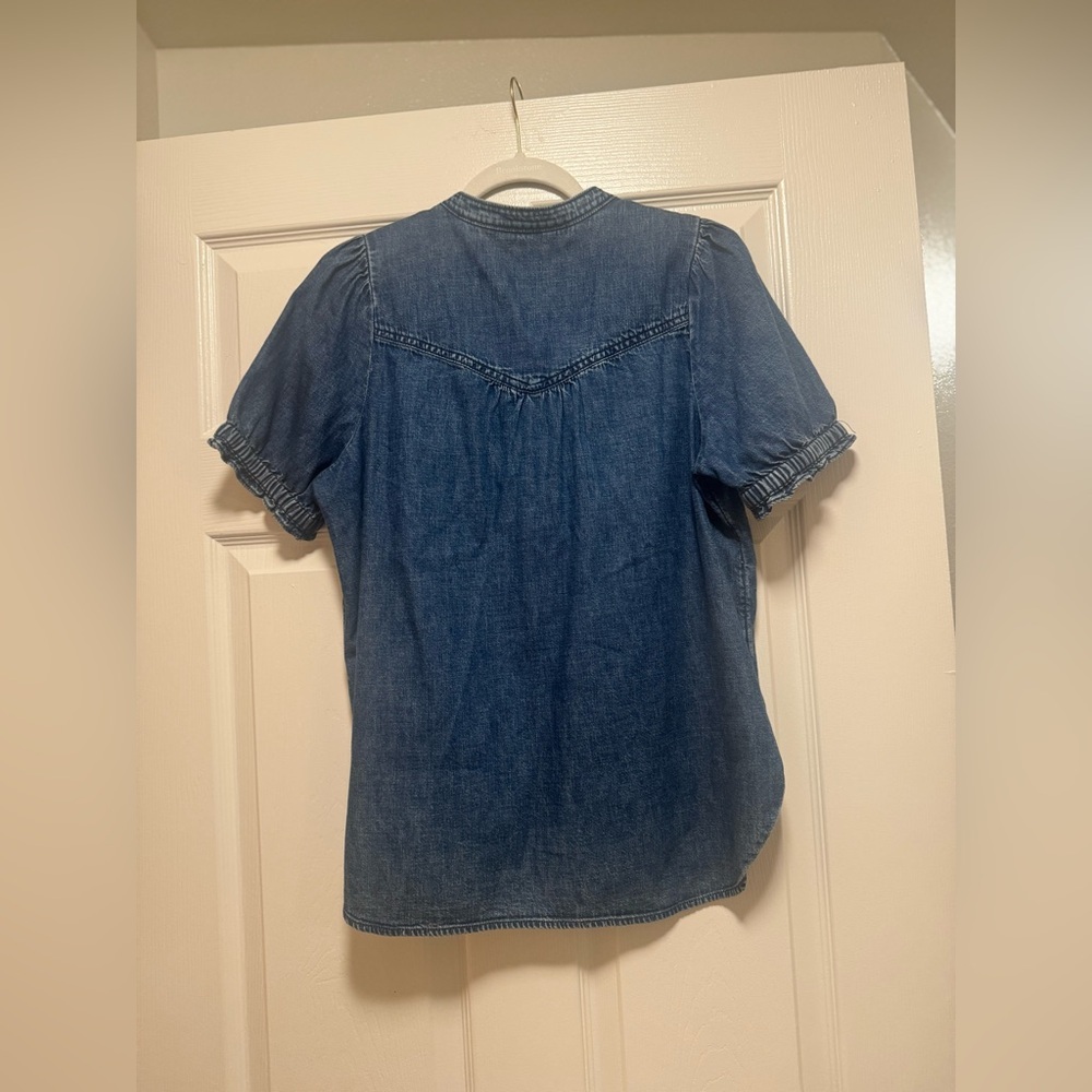 Pilcro Indigo Denim Henley Blouse - Picture 10 of 16